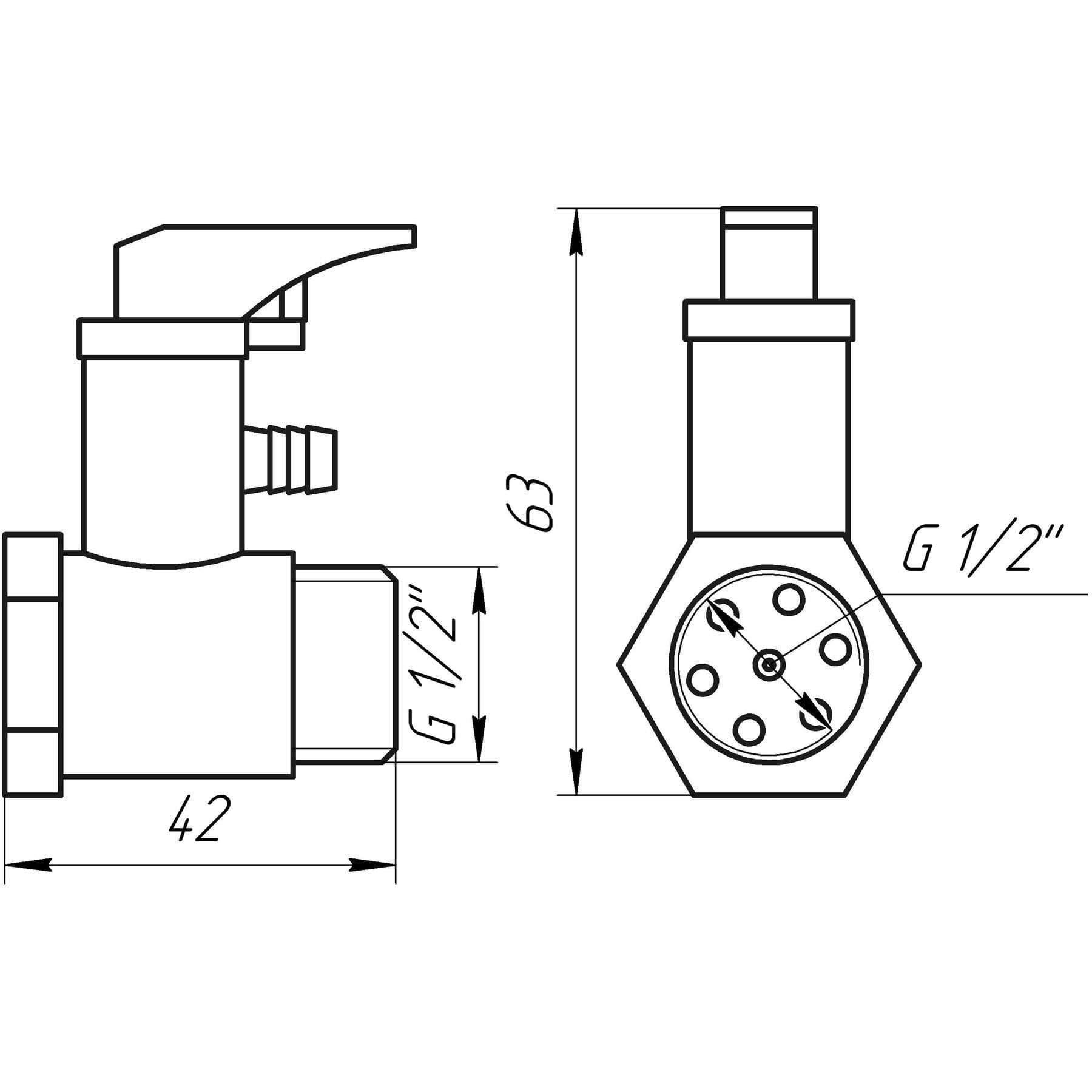 Клапан зворотній підривний 1/2″ HT159 з прапорцем 3