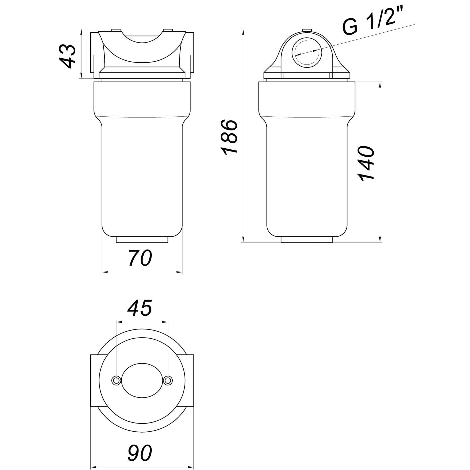 Фільтр-колба  для котлів (поліфосф. сіль) Bіо+ systems SL25, 1/2″ 4