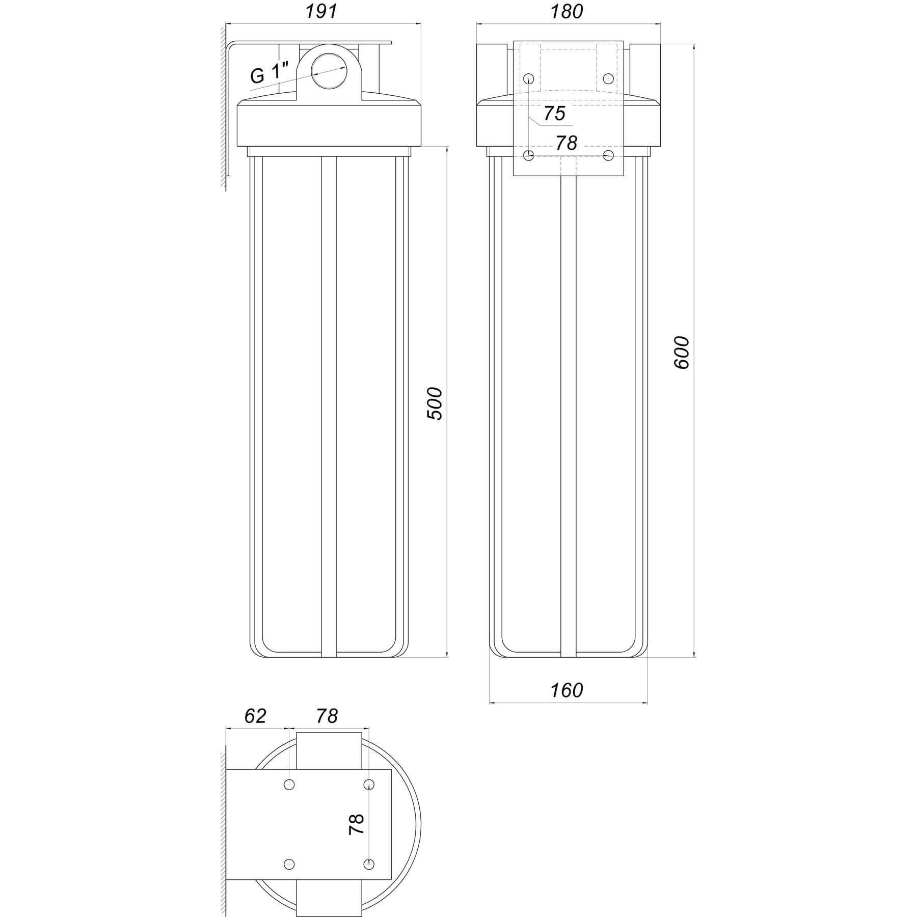 Фільтр-колба + ПП картридж Bіо+ systems SL20-BB Big Blue 20″, 1″ 9