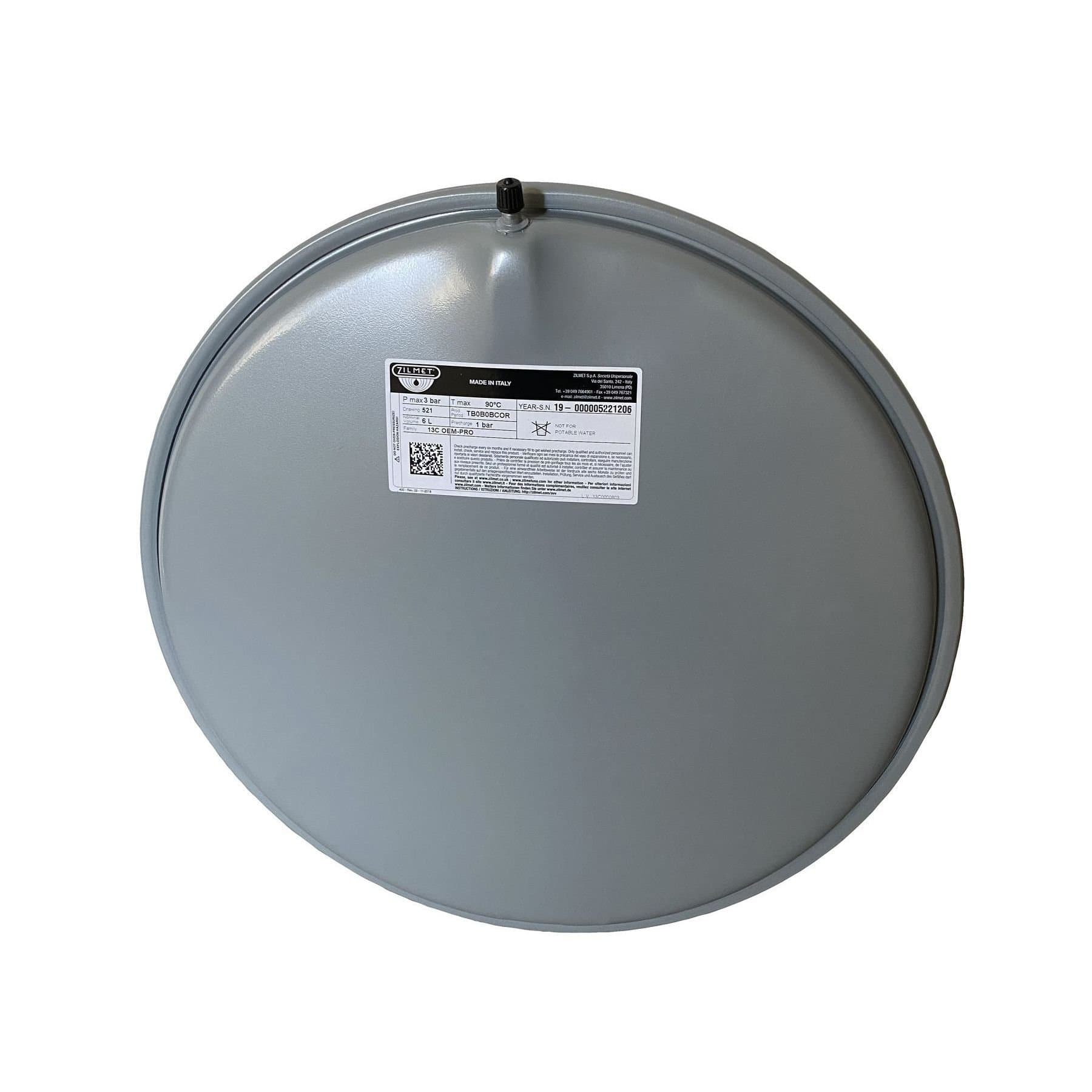Бак Zilmet oem-pro для монтажу в котли плоский Арт. 521 6л 3bar D. 392 СІРИЙ 3/8″ ( 13C0000603 ) 3