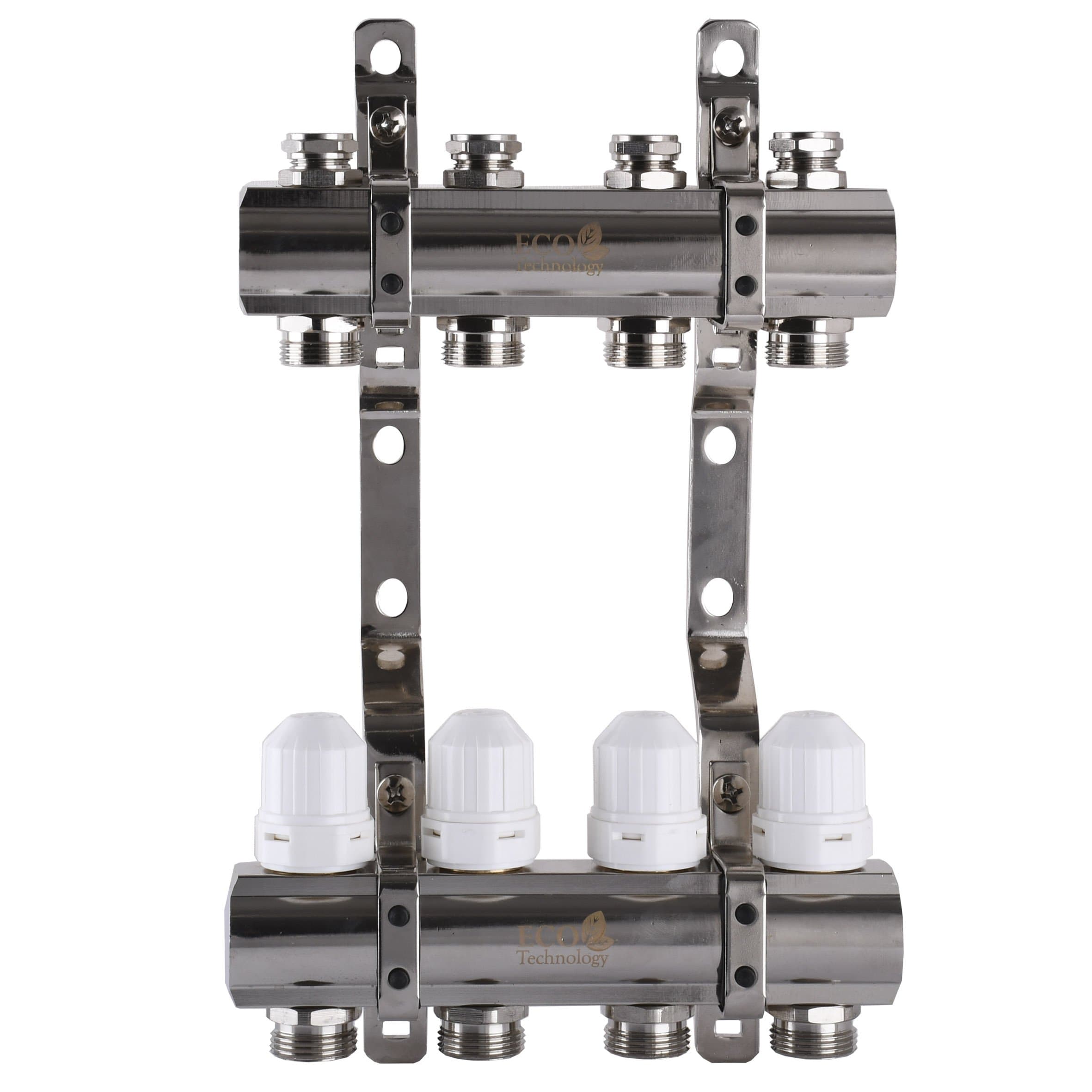 Колектор з регуляторами та кріпленням ECO 001С 1″x4
