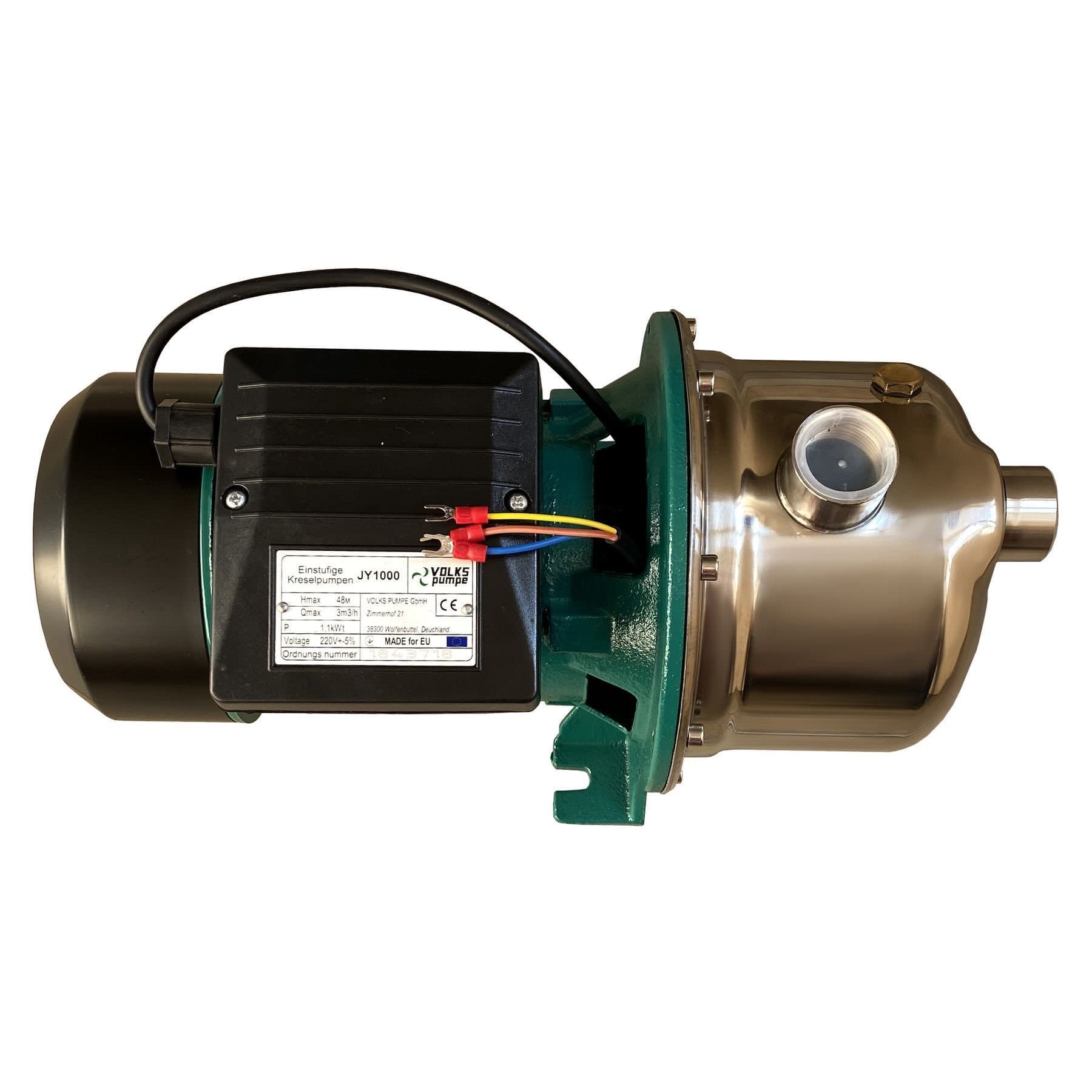 Насос відцентровий VOLKS pumpe JY1000 1,1кВт нержавійка 4
