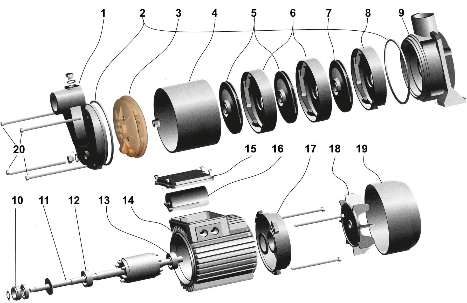 Насос відцентровий багатоступінчастий Optima MH-N 1100INOX 1,1кВт нерж, колеса 2