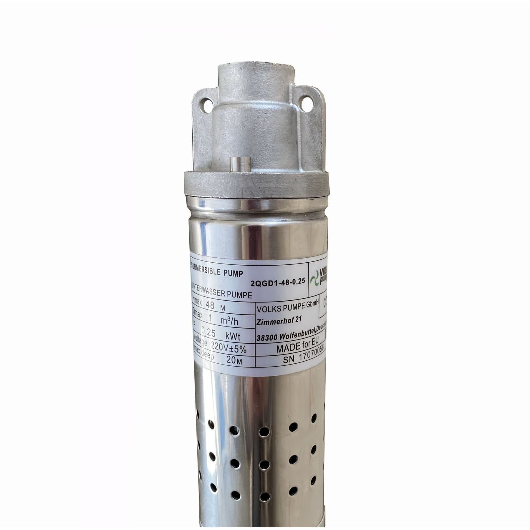 Насос свердловинний шнековий  VOLKS pumpe  2QGD 1-48-0,25кВт 2 дюйми! + кабель 15м 4