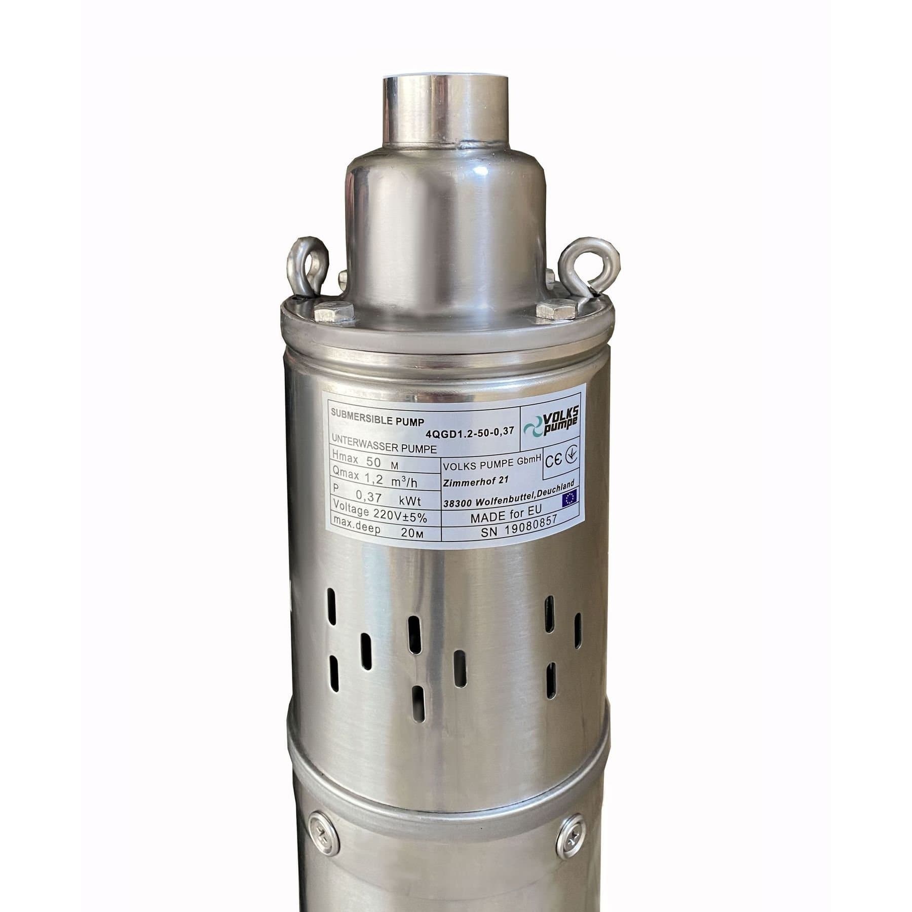 Насос свердловинний шнековий   VOLKS pumpe  4QGD 1,2-50-0,37кВт 4 дюйми +кабель 15м 4
