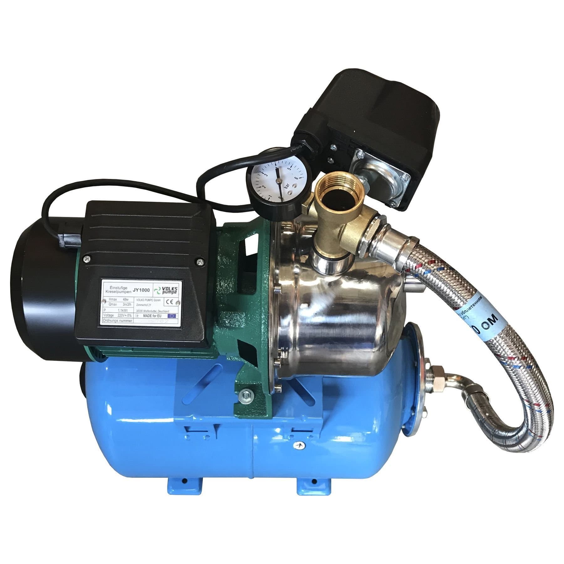 Насосна станція VOLKS pumpe  JY1000-24 1,1кВт  нержавійка  (складена) на гребінці 2