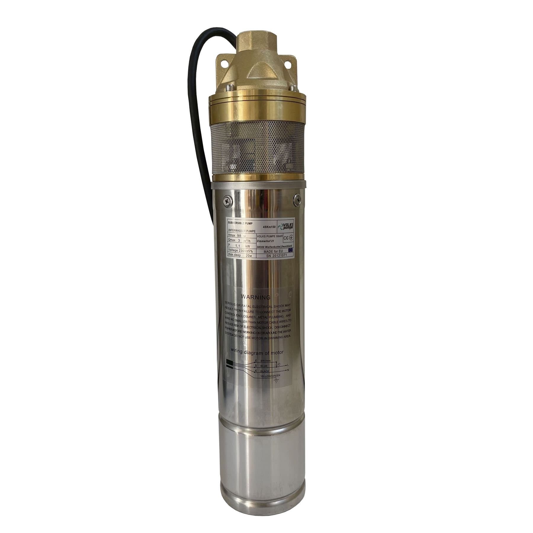 Насос свердловинний вихровий VOLKS pumpe  4SKm150 1,1кВт + кабель 15м + пульт 4