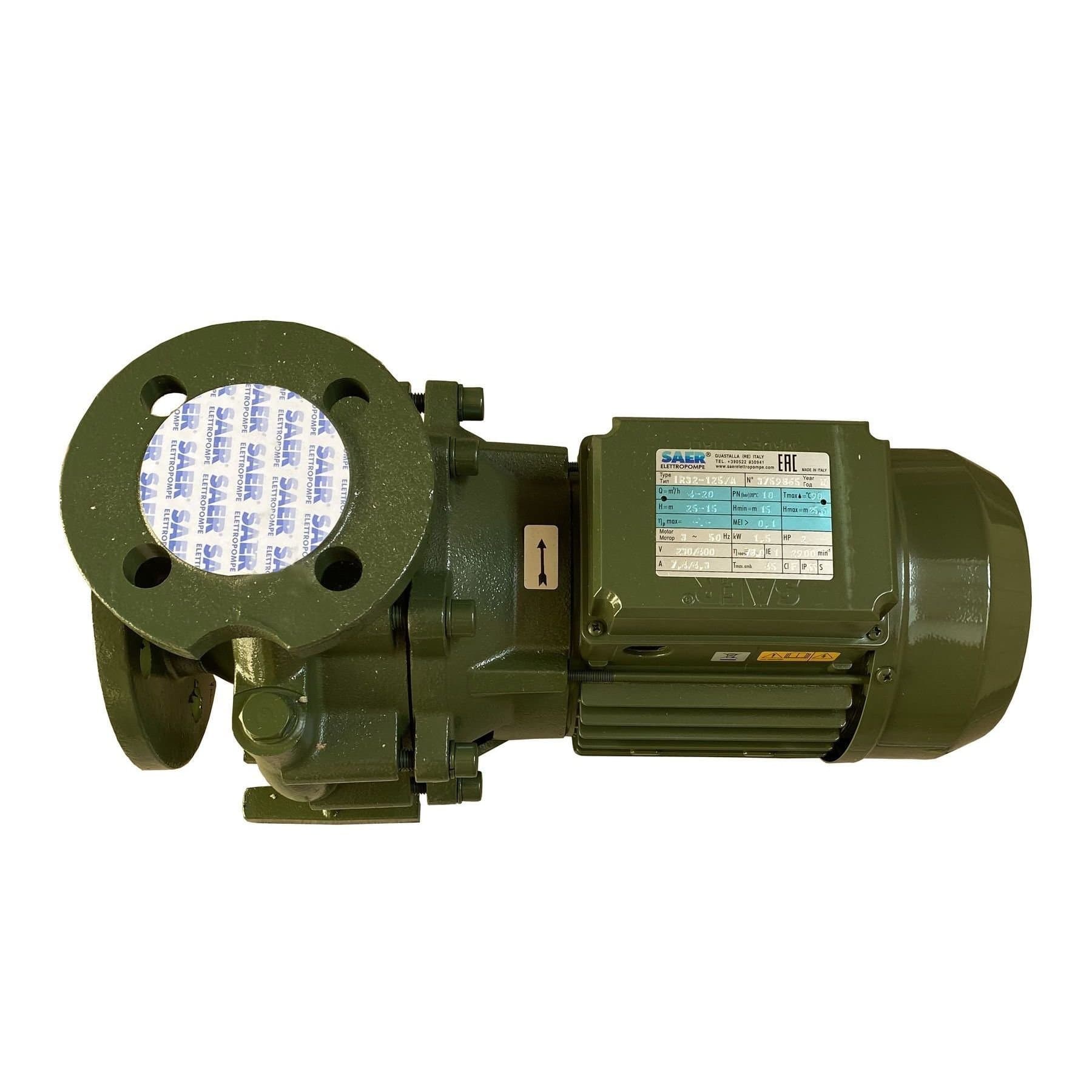 Насос моноблочний IR 32-125A 1,5 кВт SAER (20 м3/год, 25,4 м) 6
