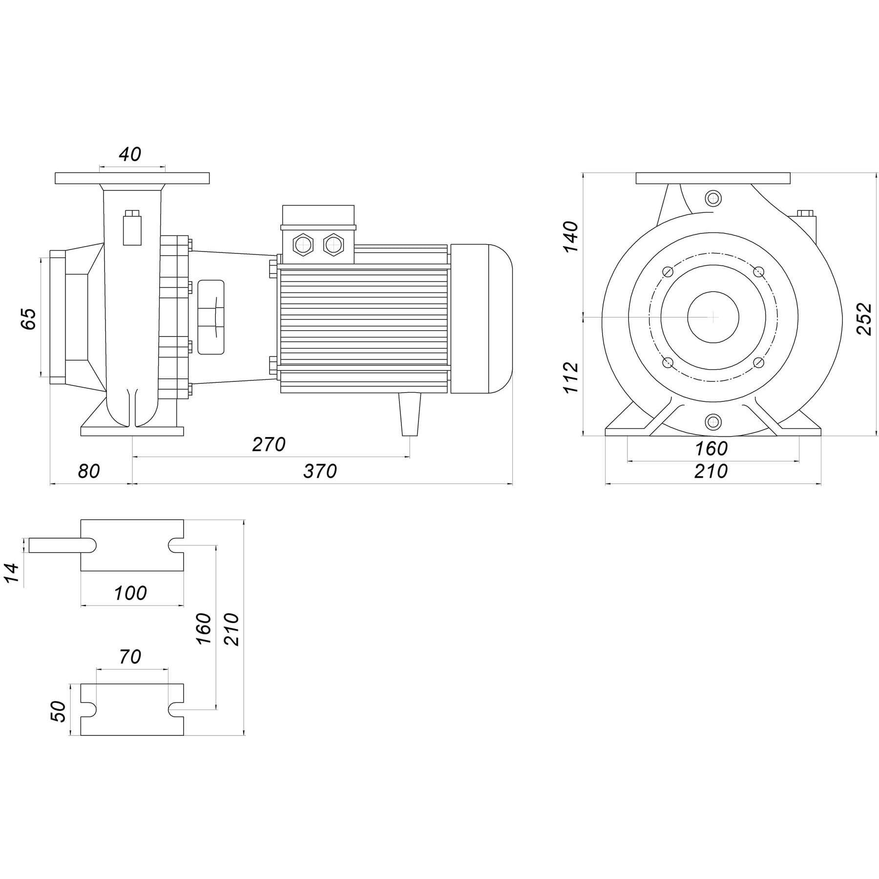 Насос моноблочний IR 40-125A 3,0 кВт SAER (40 м3/год, 27,5 м) 8