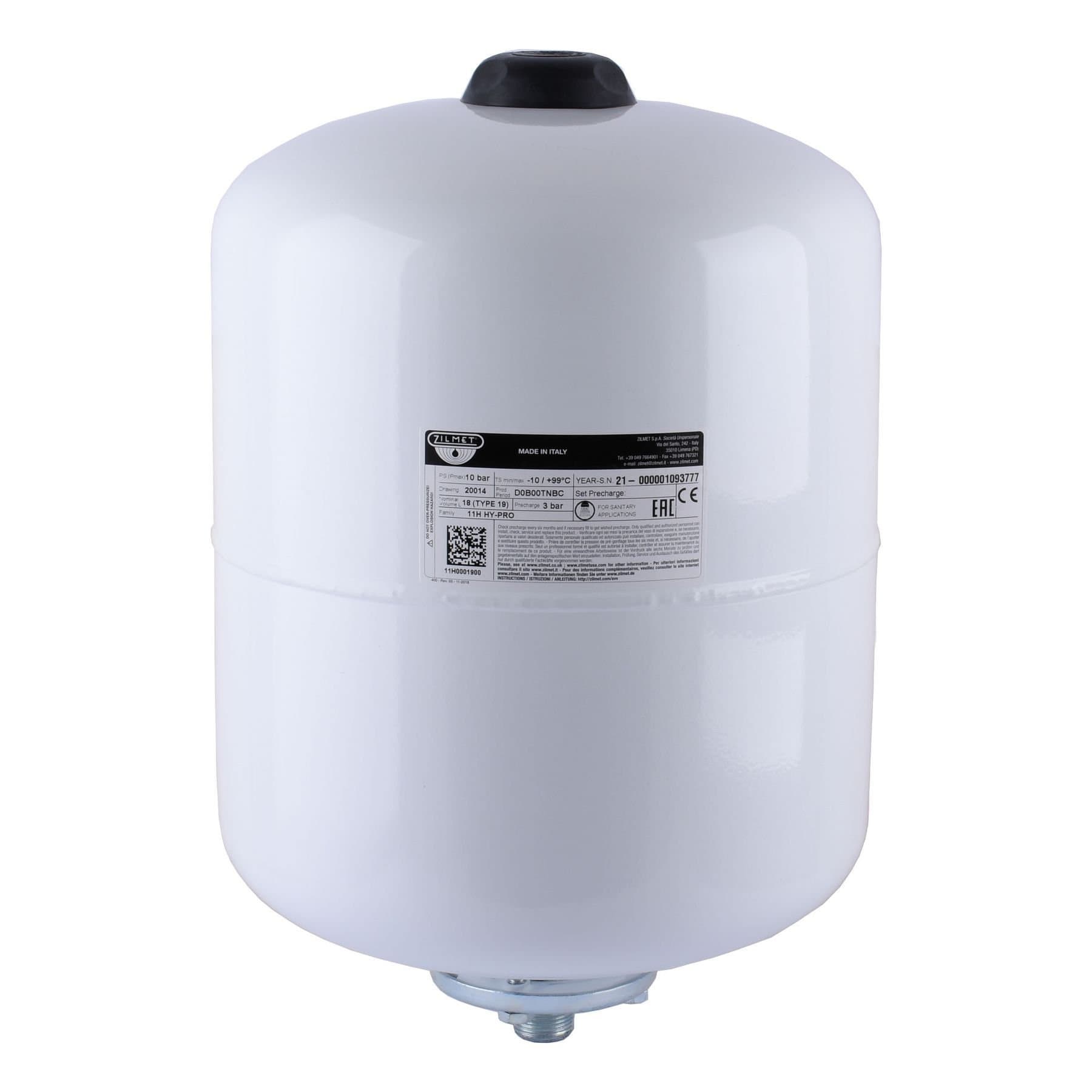 Гідроакумулятор зі змінною мембраною 19л Zilmet HY-PRO 10bar, білий ( 11H0001900 )