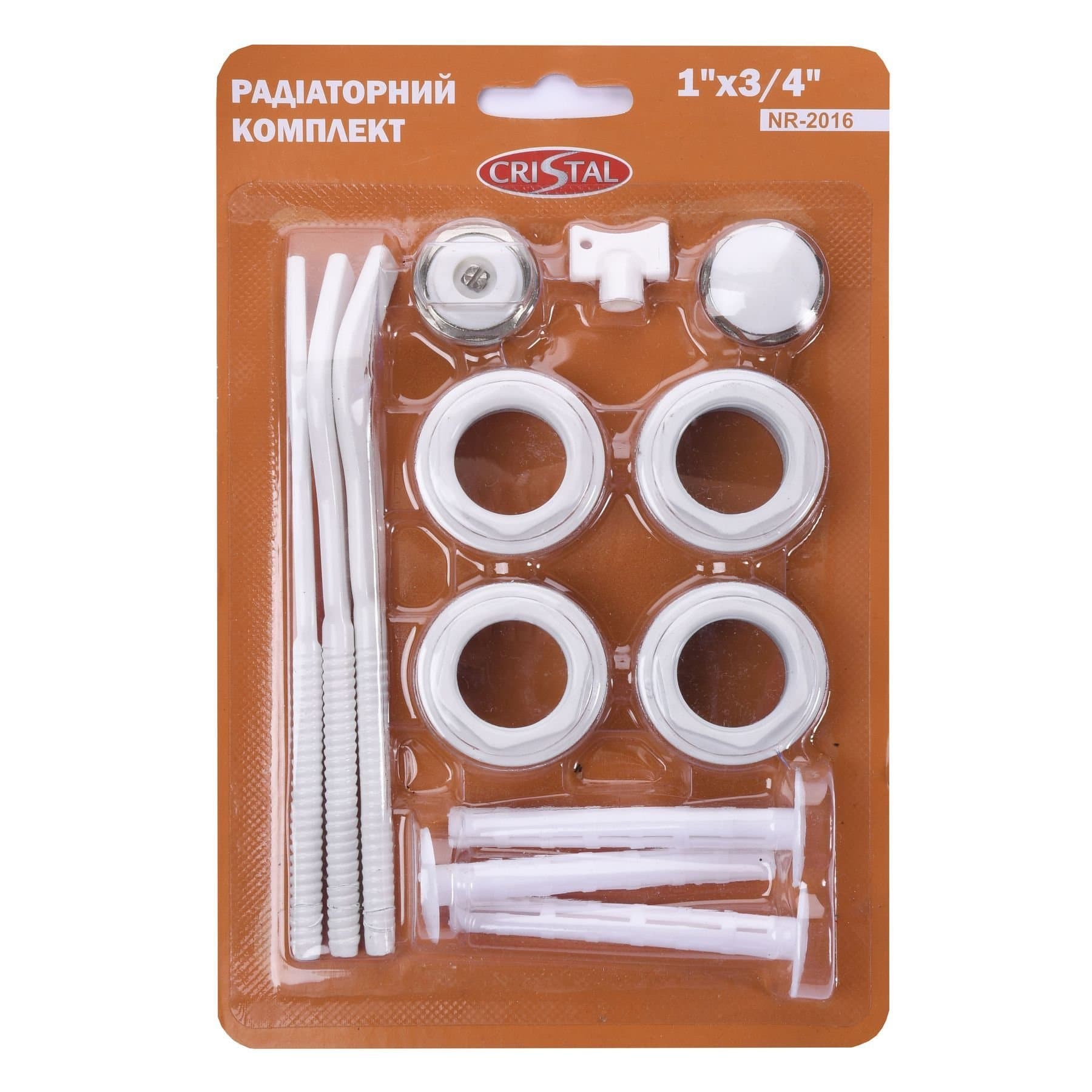 Комплект футорок секційного радіатора CRISTAL NR-2016 3/4″ з 3-кронштейнами (HT 416) 2