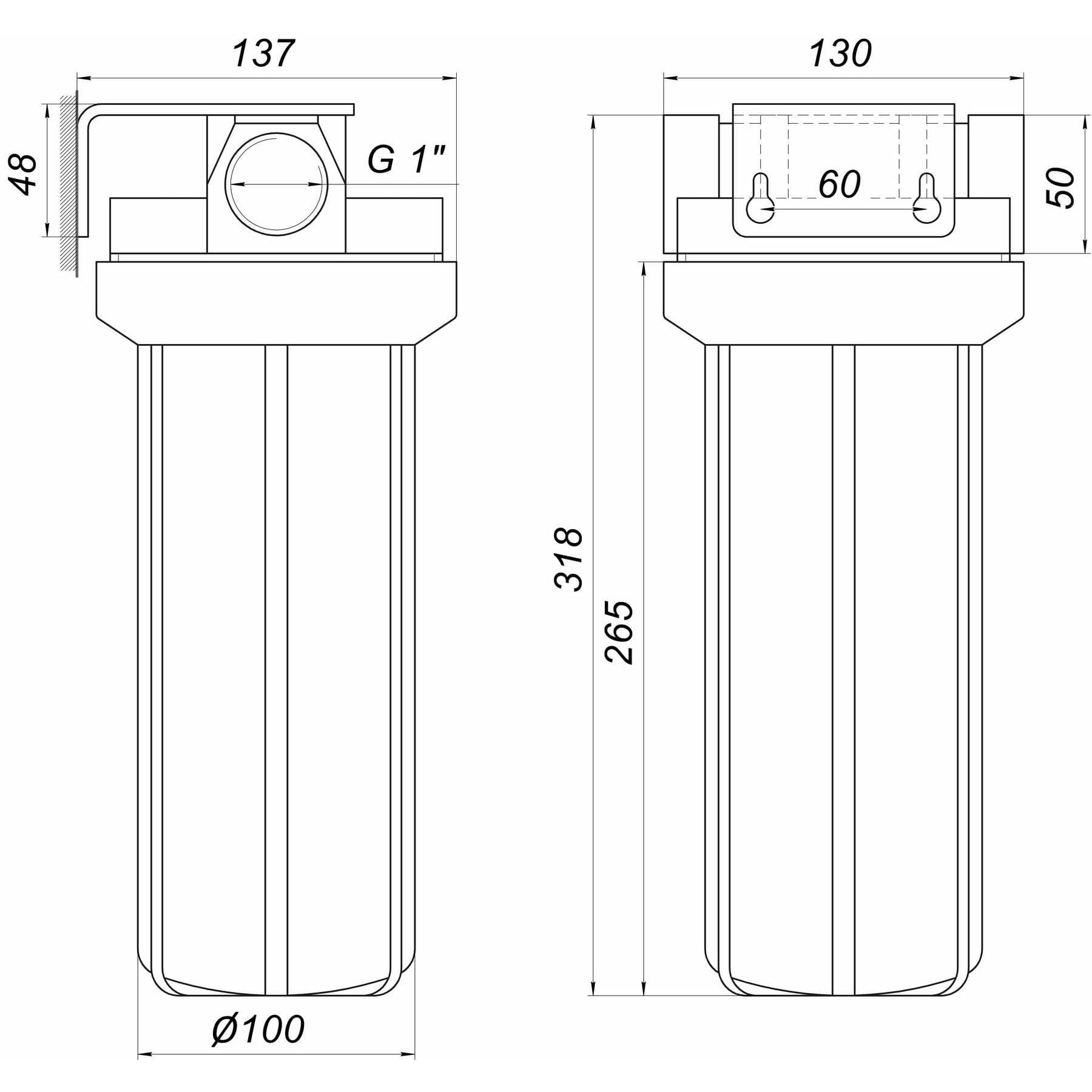 Посилена фільтр-колба для гар. води Bіо+ systems HTS-10, 1″ 5