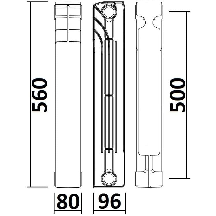 Радіатор біметалевий секційний QUEEN THERM 500/96 (кратно 10) 8