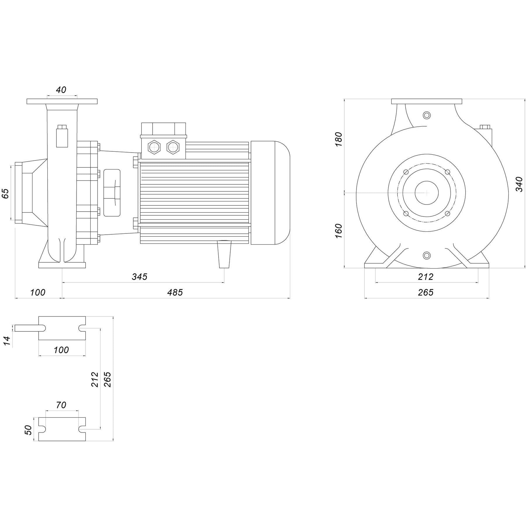 Насос моноблочний IR 40-200NA 11,0 кВт SAER (60 м3/год, 61 м) 5