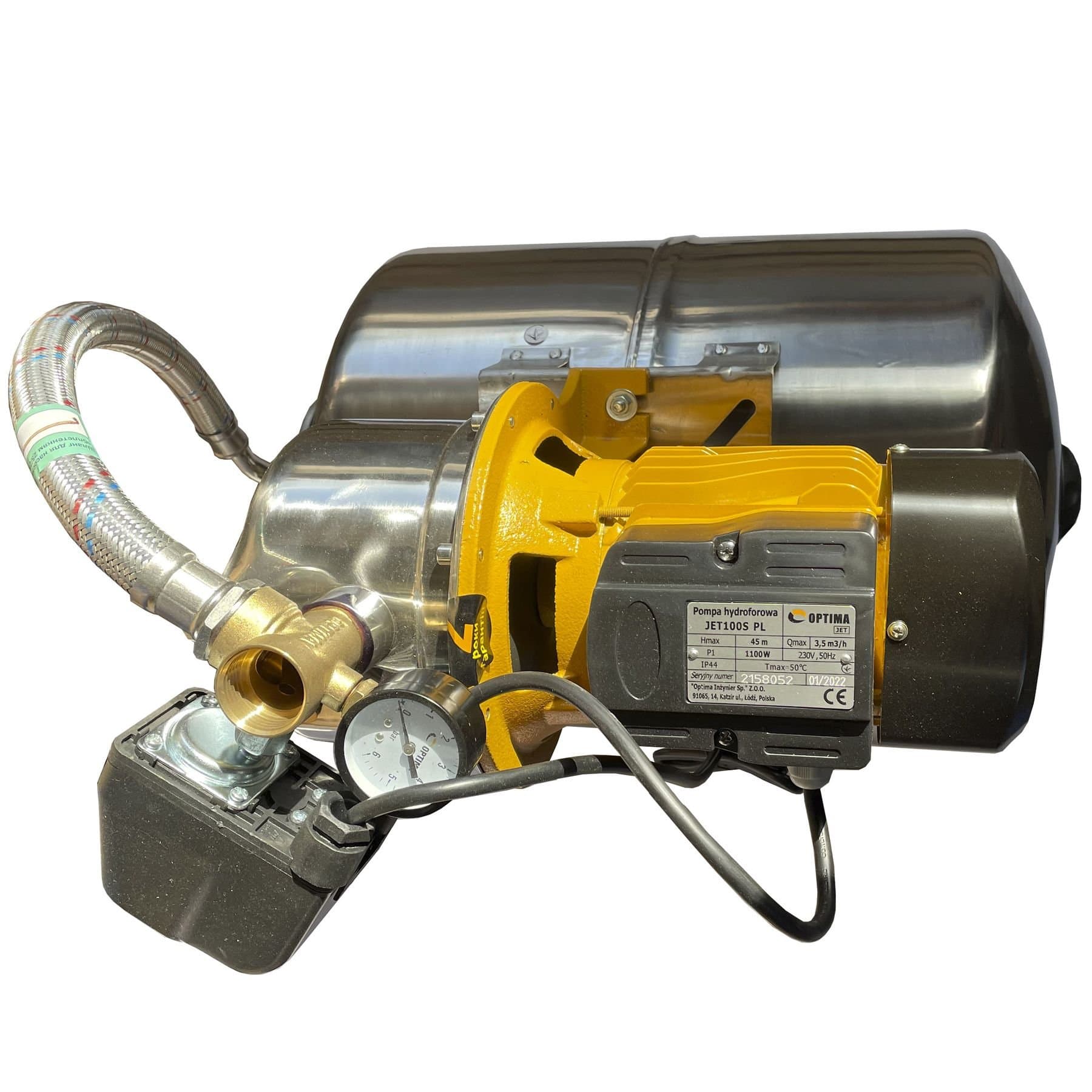 Насосна станція Optima JET100S-PL-50INOX 1,1кВт нержавійка на гребінці 3