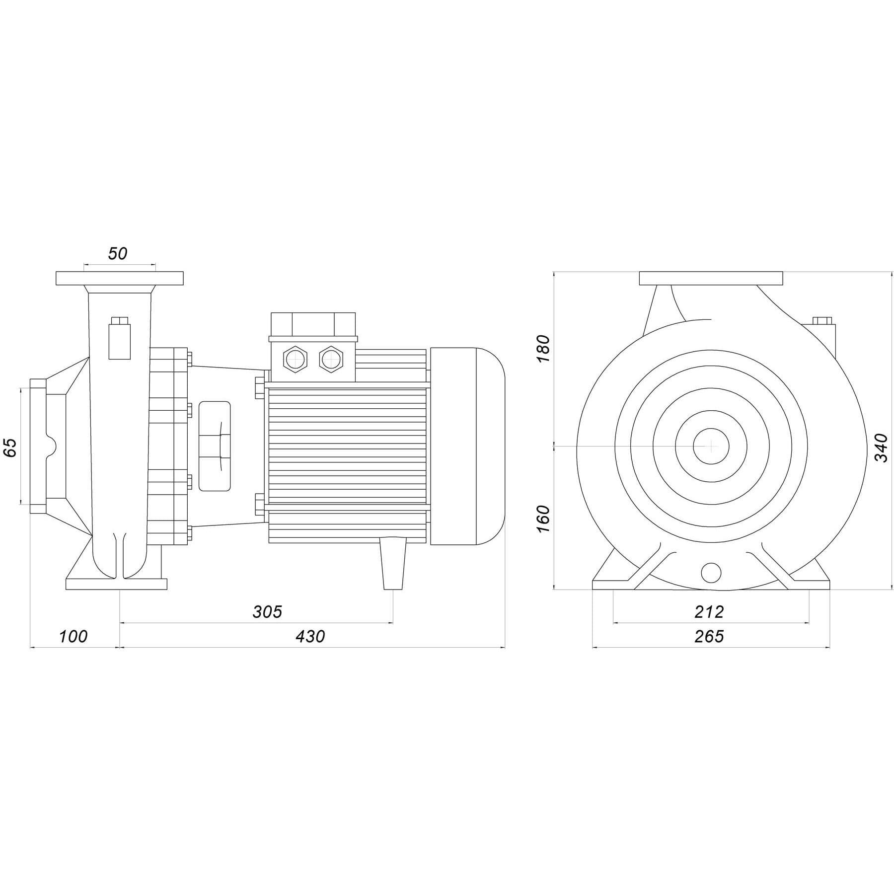 Насос моноблочний IR 50-160B 5,5 кВт SAER (75 м3/год, 32.5 м) 5