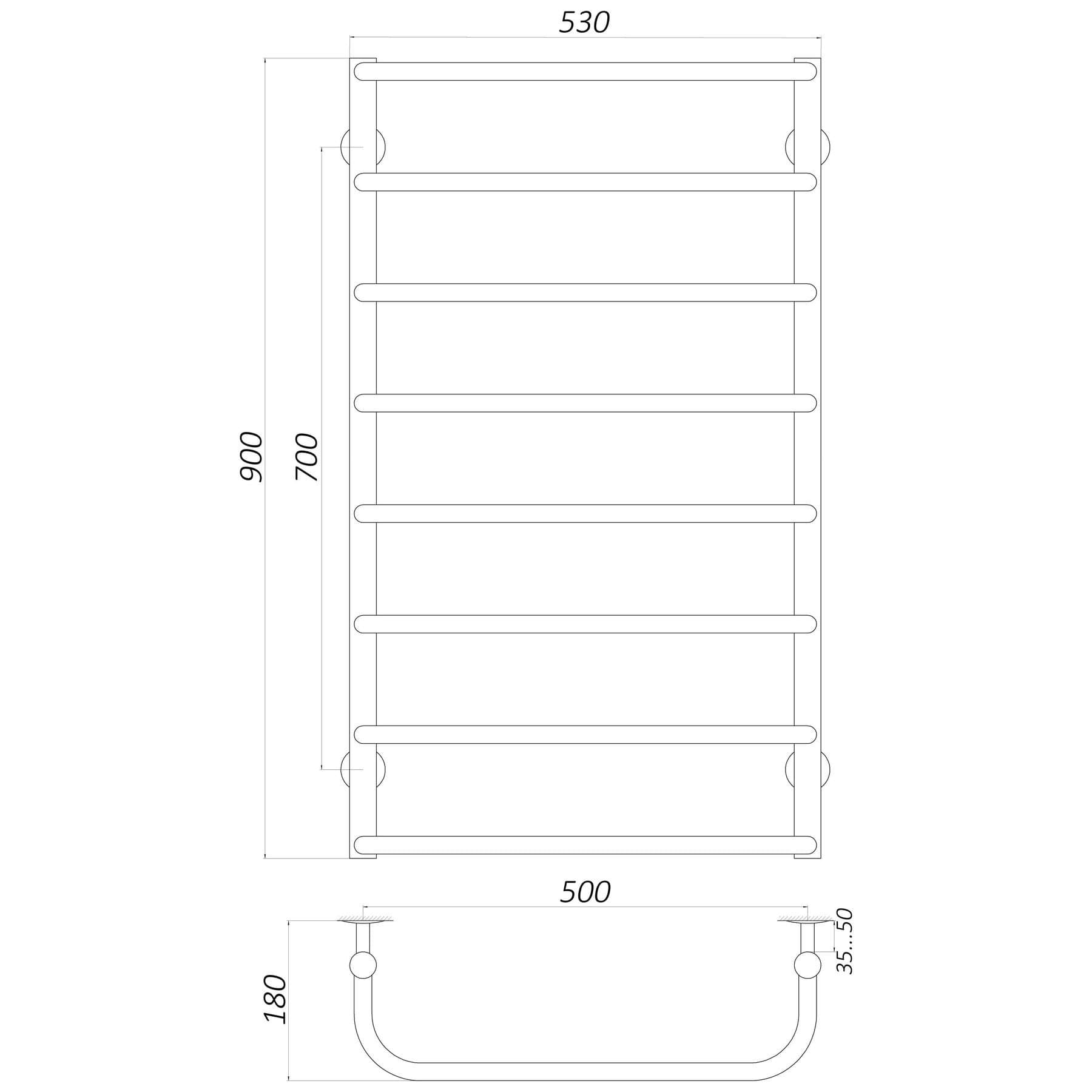 Рушникосушарка UNIO LS ER 900-500-8  Драбинка Скоба електро 5