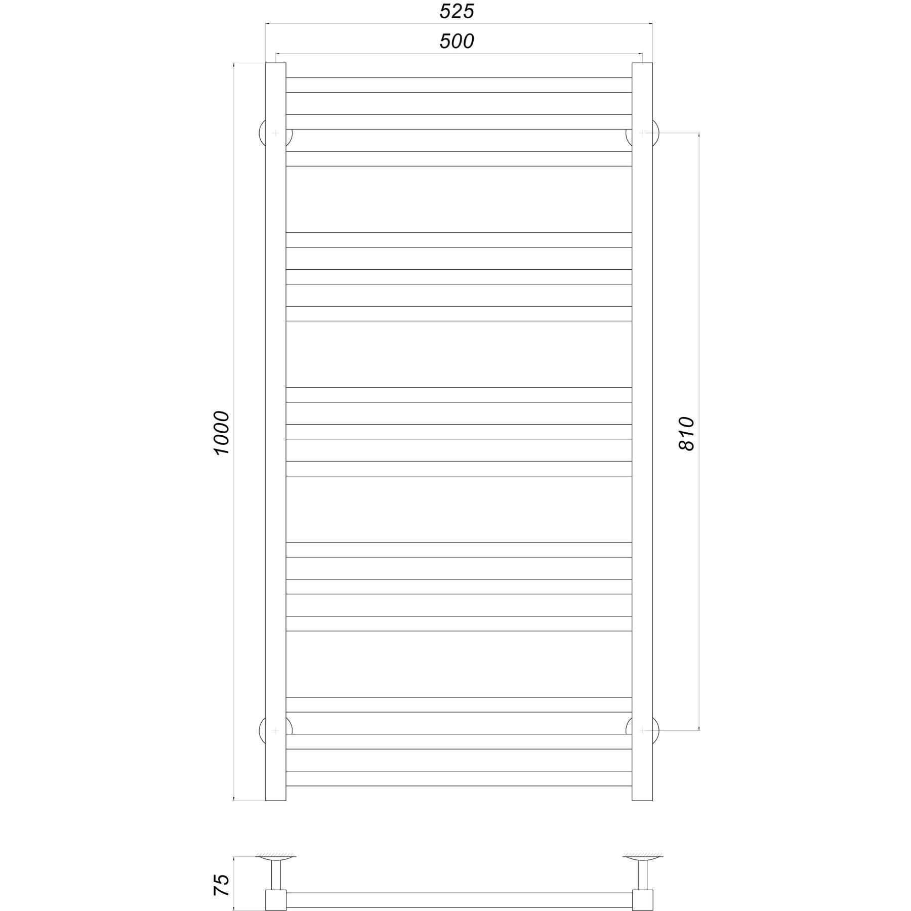 Рушникосушарка UNIO MS W 1000-500-15 Модена вода 4