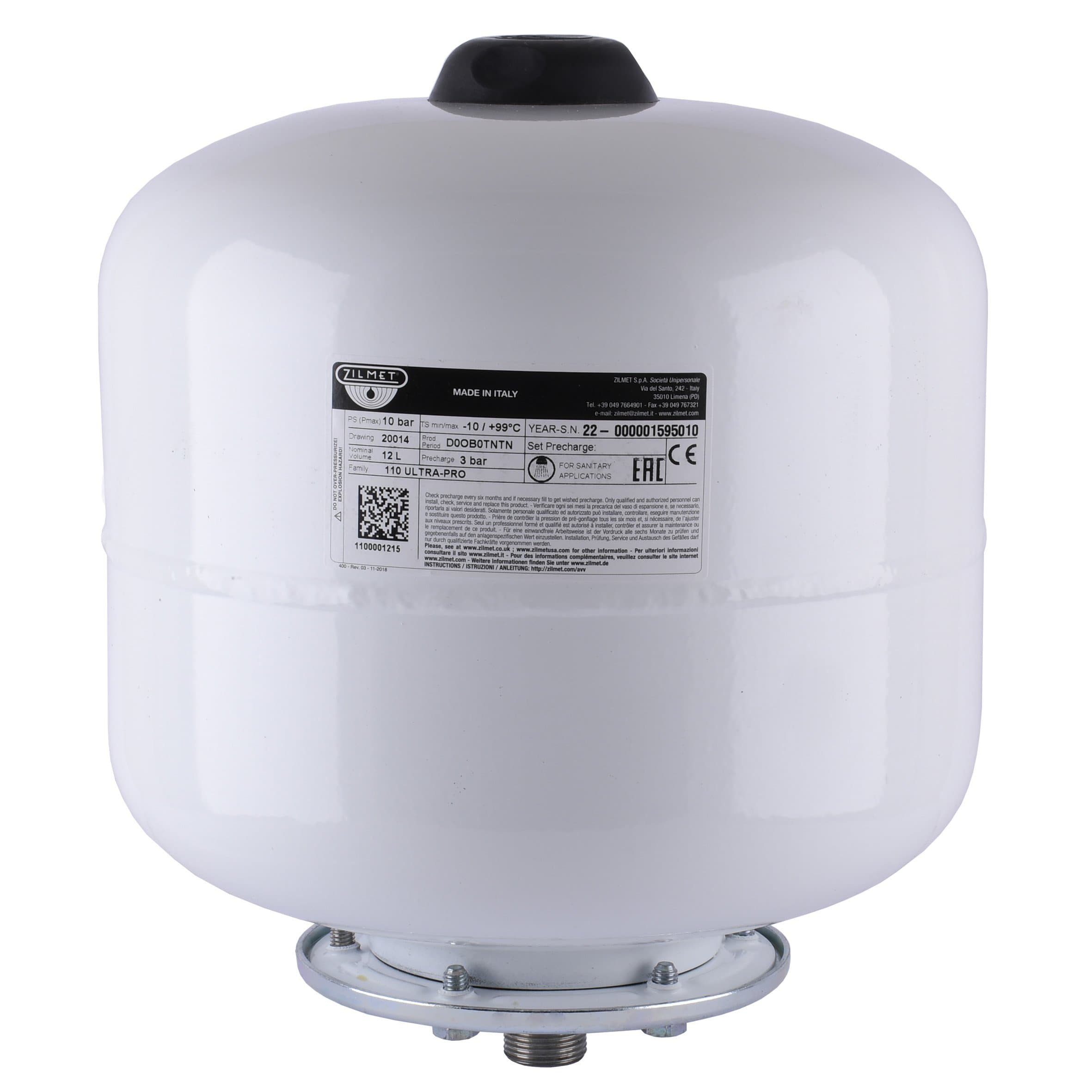 Гідроакумулятор зі змінною мембраною 12л Zilmet ULTRA-PRO 10bar, білий ( 1100001215 )