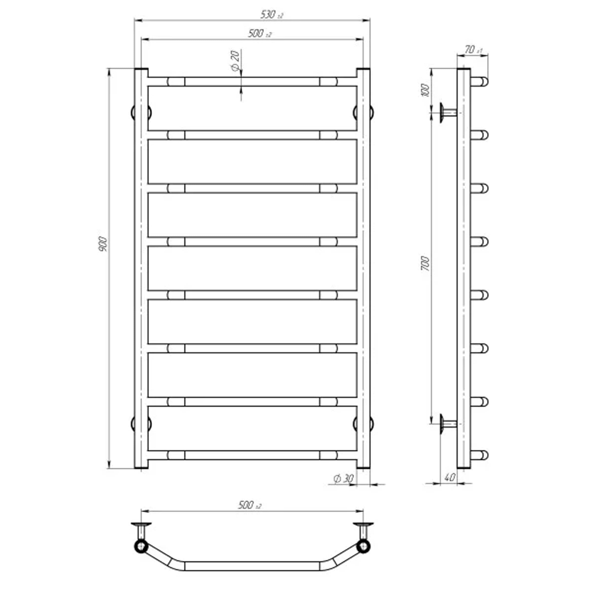 Рушникосушарка UNIO LS ЕU 900-500-8  Драбинка Скоба електро 5