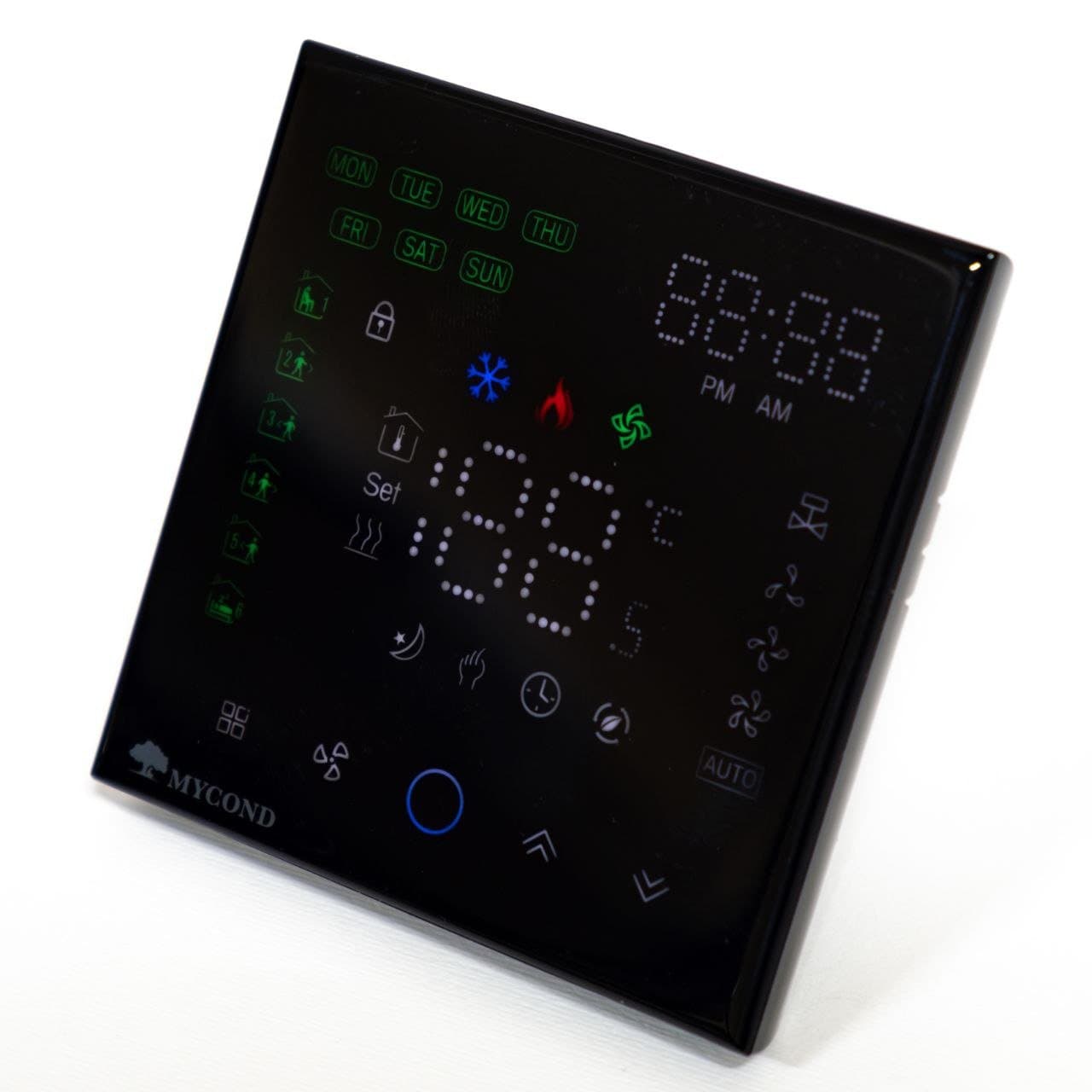 Термостат квадратний сенсорний чорний LED 1 канал AC220V Wi-Fi /MC-FB-B-WF MYCOND/ 2
